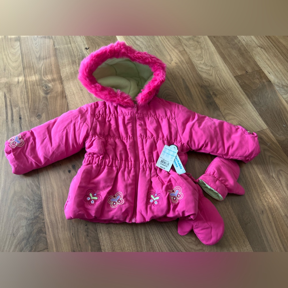 Baby Girl Jacket with mittens 24 M